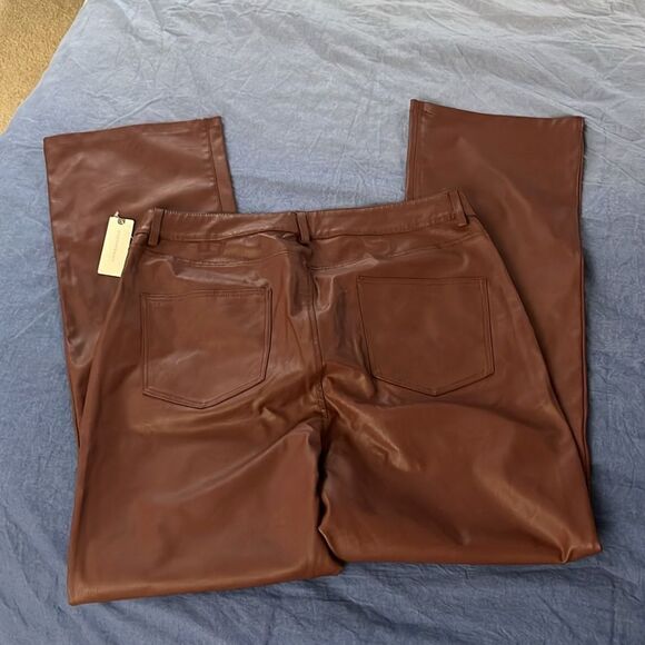 Anthropologie Pilcro The Yaya Mid-Rise Faux Leather Pants Size 32 - Picture 8 of 8